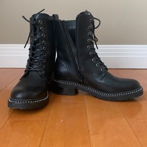 Steve Madden Combat Boots with Crystal Studs
